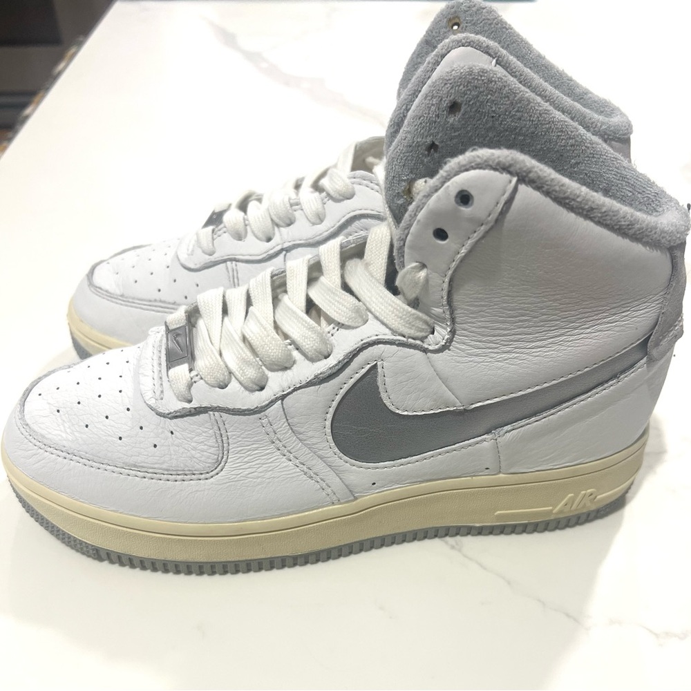 Nike Women Air Force 1 Sculpt Sneakers White Silver SZ 8 EUC